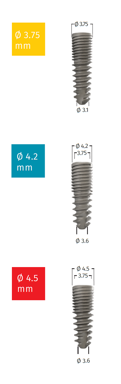 Dimension apicale des implants SMART (aide au forage)